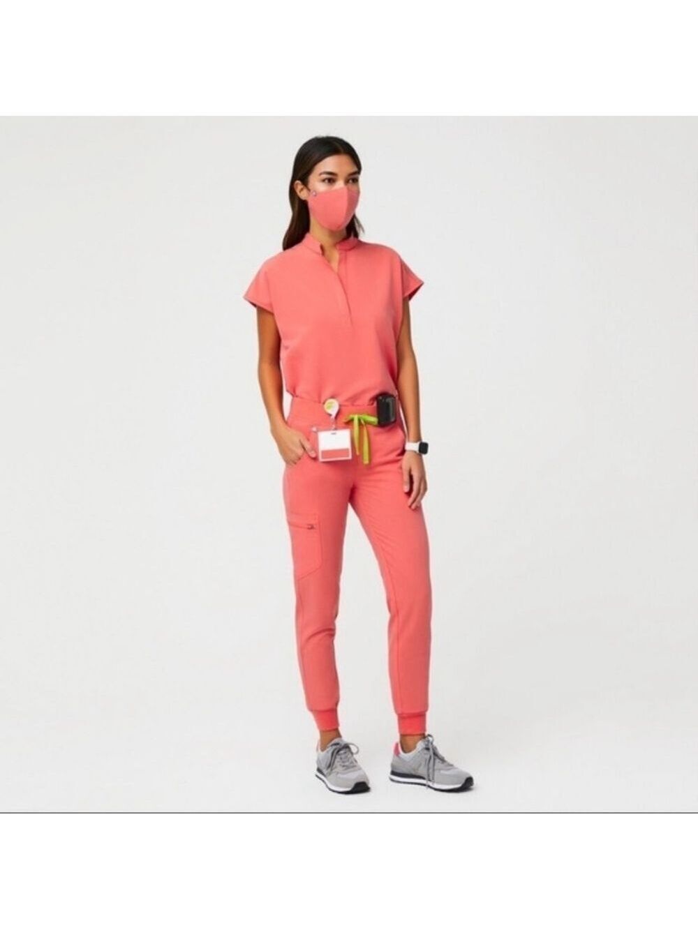 Figa Hot Coral Yola Scrub Pant